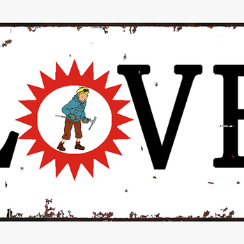 30x15cm Tintin Cartoon Vintage Metal Sign Shabby Chic - Graphic Design, transparent png download