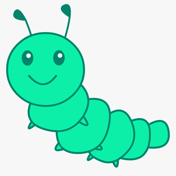 Green Caterpillar Clipart Free Clip Art Images - Cartoon Caterpillar, transparent png download