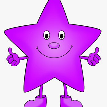Purple Funny Star Clipart - Cartoon Colorful Star Clipart, transparent png download