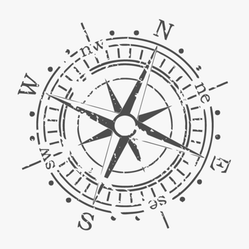 Tumblr Static Vector Compass - Grunge Compass Vector, transparent png download