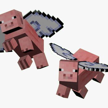 Fpig1 - Minecraft Flying Pig Png, transparent png download