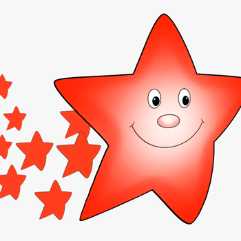 Comet Clipart Orange Star With Smaller Stars - Clipart Red Star Cartoon, transparent png download
