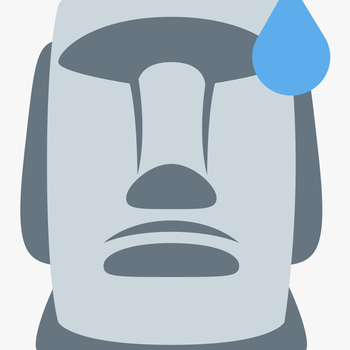 A Moai With A Sweat Drop - Moyai Emoji, transparent png download