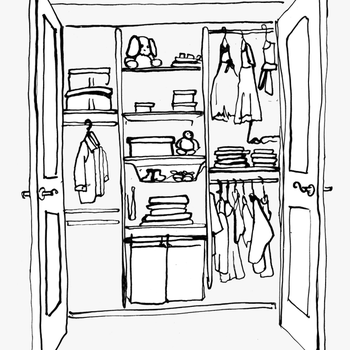 Clothes Closet Clipart - Clothes Closet Clipart Black And White, transparent png download