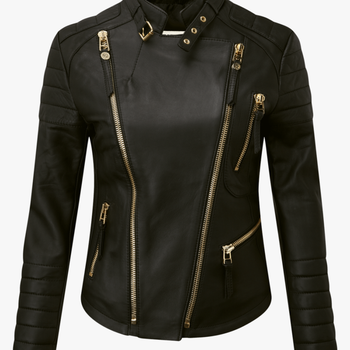 Black Leather Jacket Png Pic - Motorbike Ladies Jacket, transparent png download