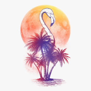 Transparent Watercolor Flamingo Png - T-shirt, transparent png download